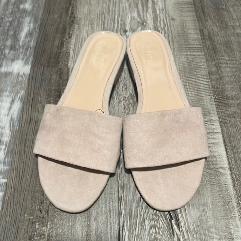 NWOT faux suede slides
